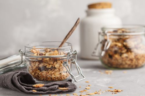 Homeamde granola with nuts
