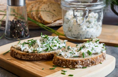 Spread with feta cheese